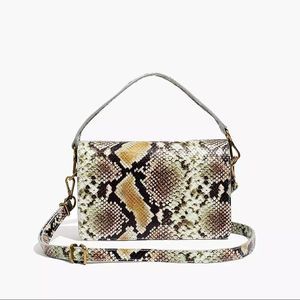 Madewell The Flap Convertible Crossbody Bag in Snake Embossed Leather